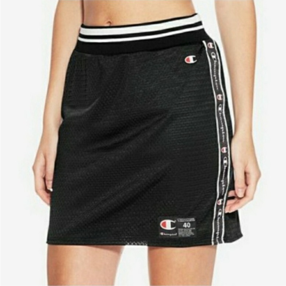 Champion Black Mesh Mini Reversible Skirt High Waist